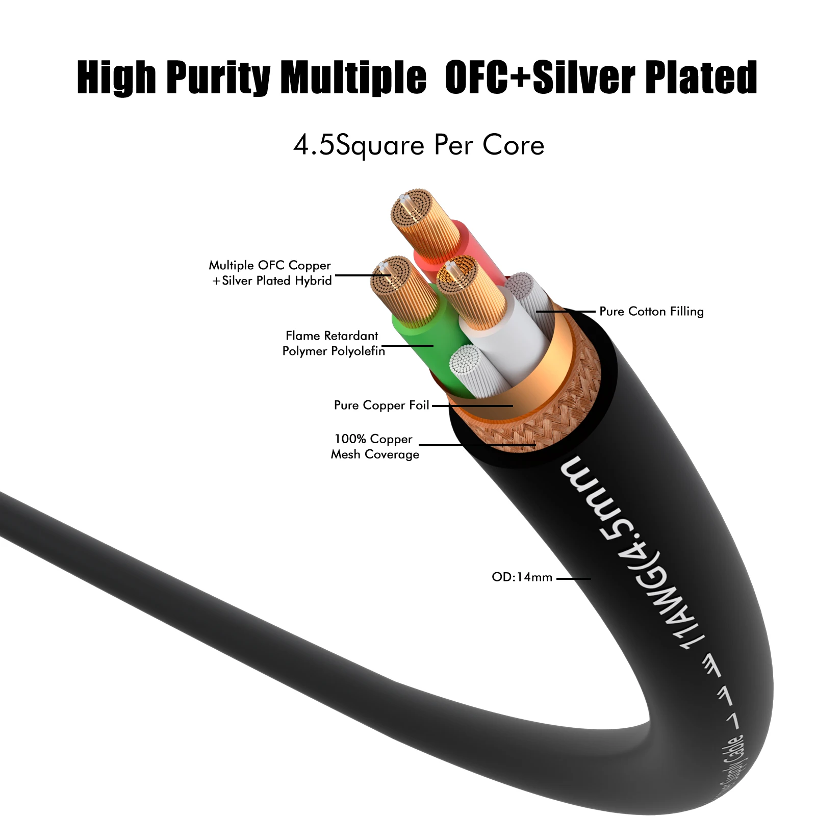 4N Pure Silver 4Cores XLR Cable Blue Heron Cable RCA Single Wire Audio Video Extend Line Bright Face with Fluorescent Powder
