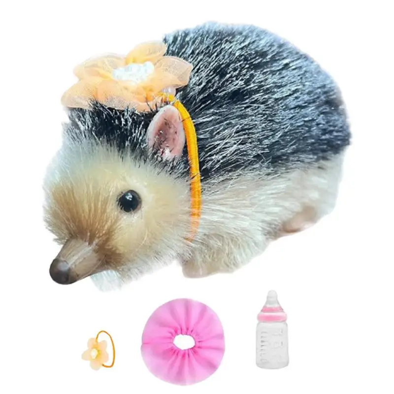 Reborn Hedgehog 5 Inch Full Body Silicone Mini Hedgehog Silicone Hedgehog Companion Animal Dolls With Toy Accessories