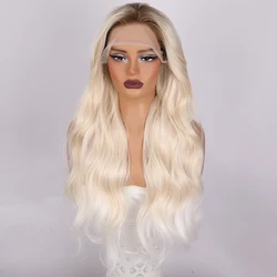 Curly Wig For Women Invisible Silver Daily Lace Wig Heat-Resistant Fashionable Natural White 13X5 Hand Hook Lace Front Synthetic