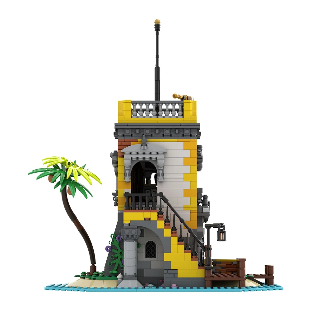 MOC Sabre Island arquitectura Anno Domini bloques de construcción modelo una isla tropical playa ladrillos juguete ensamblado regalo para niños