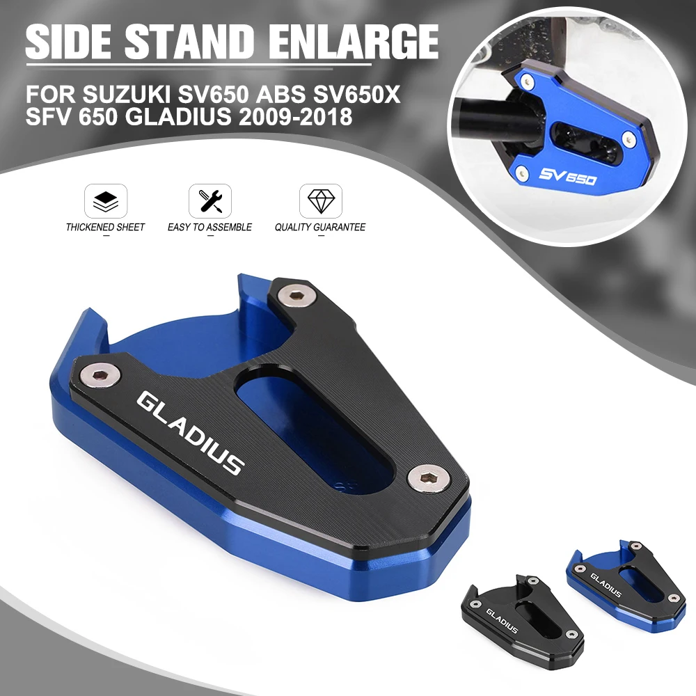

Kickstand Foot Side Stand For Suzuki SV650 ABS SV650X SFV 650 Gladius 2009-2015-2017-2018 Extension Pad Support Plate Enlarge