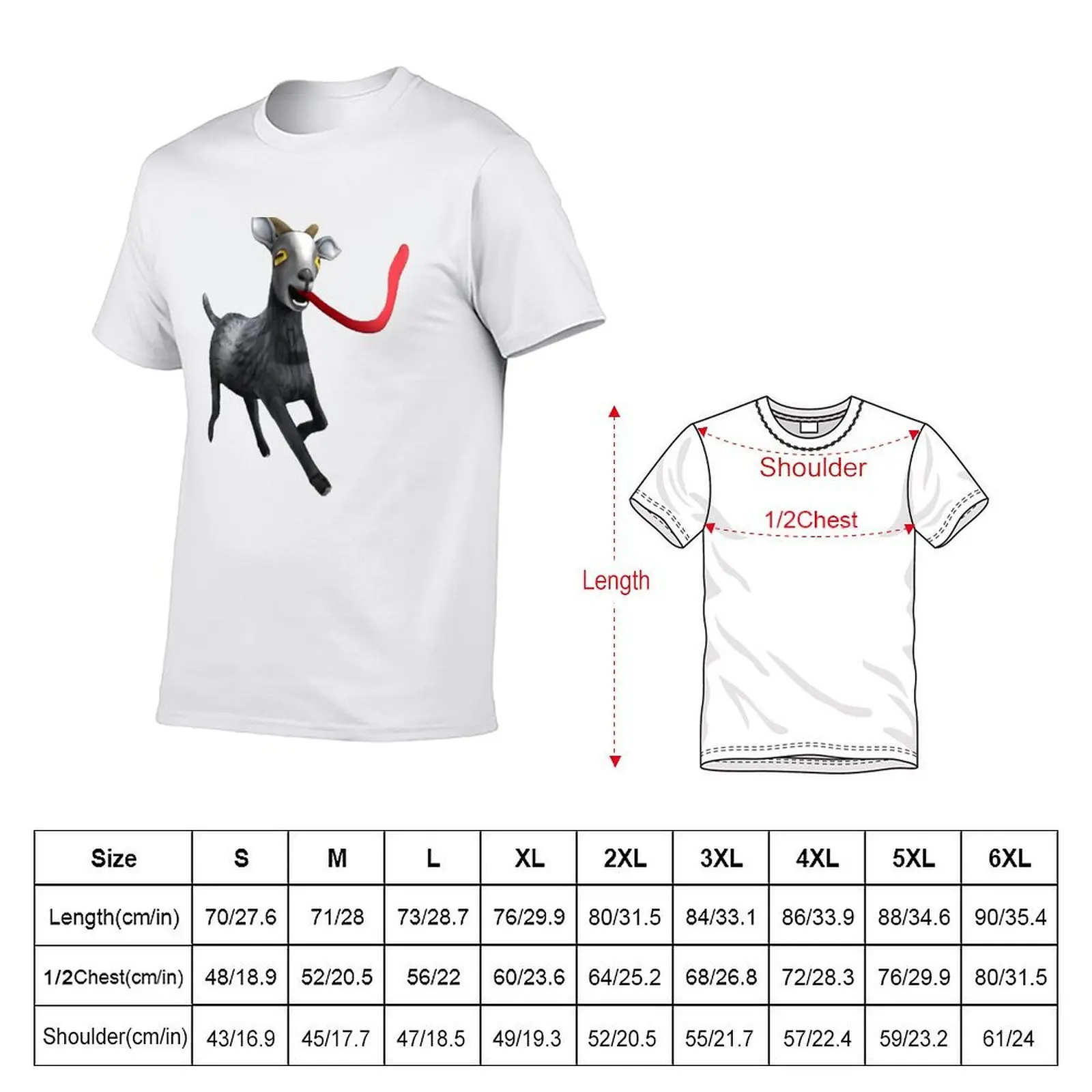 Goat Simulator Long Tongue Goat T-Shirt graphic t shirt vintage man t shirt mens graphic t-shirts pack