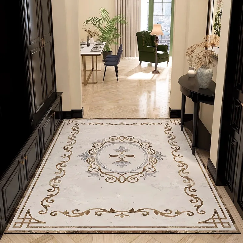 

Palace Style Porch Carpet Thickened PVC Dust-proof Dirt-resistant Leather Rug Creative Luxury Home Decoration Balcony Floor Mats