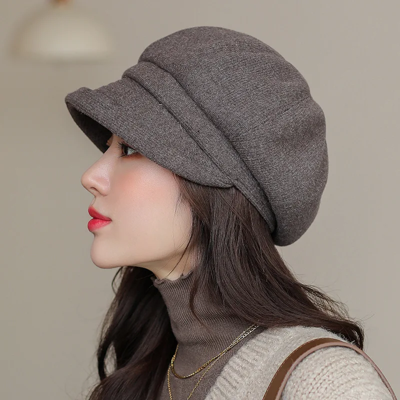 Ladies Wool Blend Baker Boy Newsboy Cabbie Cap Visor Beret Peaked Winter Hat