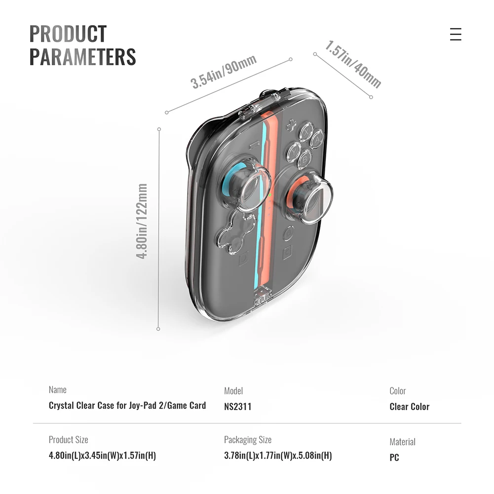 غلاف تخزين شفاف بإبزيم مغناطيسي حافظة واقية مضادة للصدمات صندوق تخزين لوحدة التحكم في الألعاب Switch 2