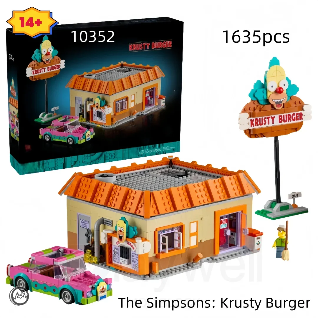 

2025 В НАЛИЧИИ Новый MOC 10352 Block Krusty Burger Construction 1635 шт. Модель Строительные кирпичи для детей Рождественский подарочный набор игрушек