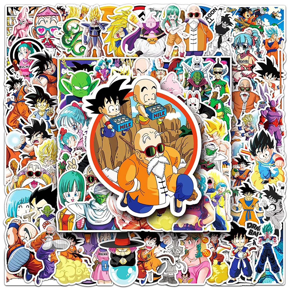 10/30/50/100pcs Cool Cartoon Dragon Ball Stickers Anime Son Goku Classic Manga Sticker Decals Graffiti Motorcycle Stationery Car