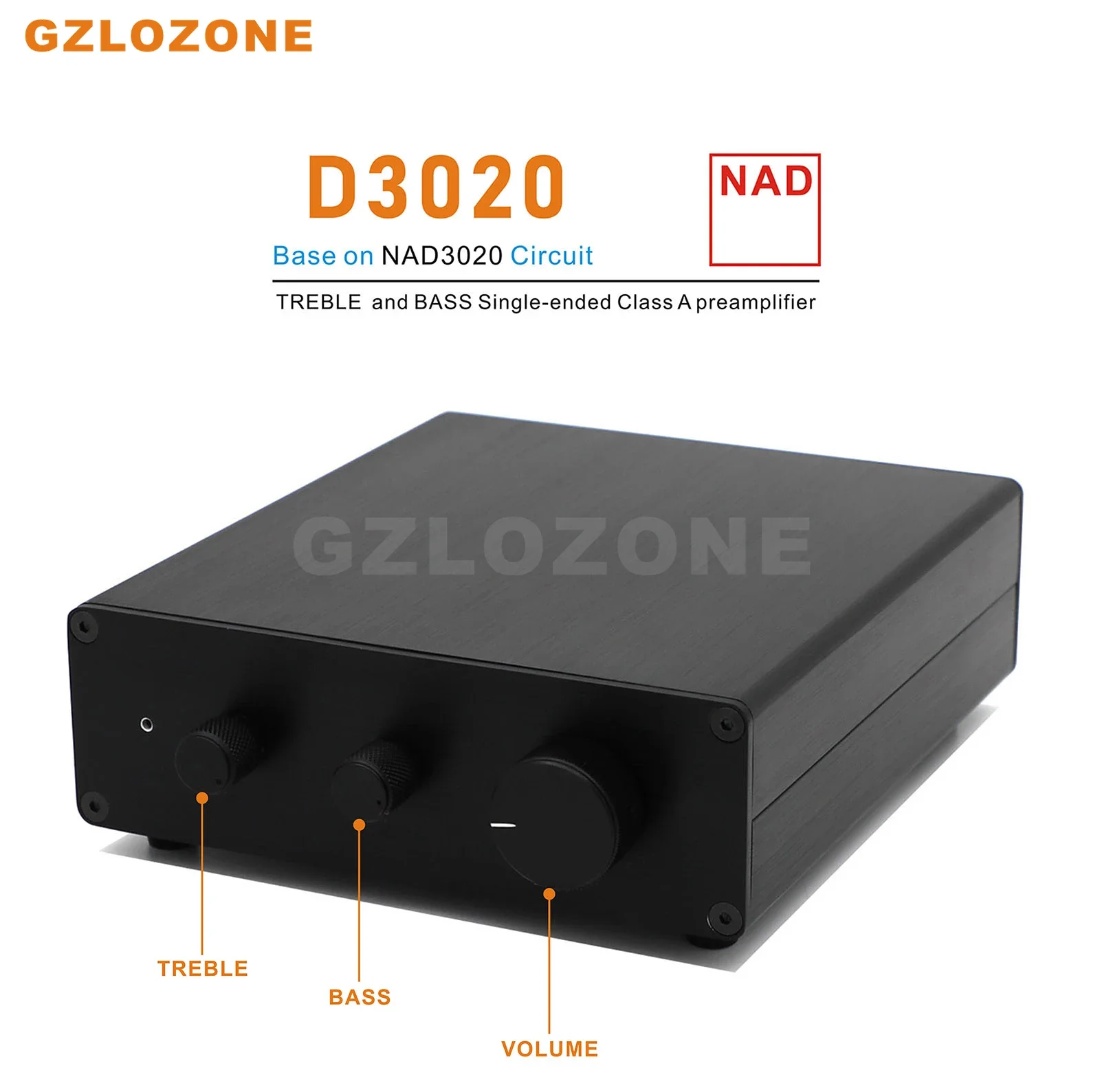 

D3020 TREBLE and BASS Single-ended Class A preamplifier Base on NAD3020 circuit