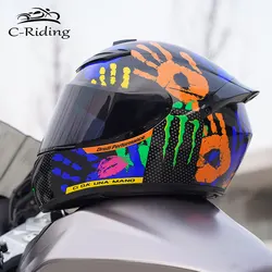 Motorfiets Full Face Helm Casco Moto Capacete Motorhelm Racekask Casque Moto Full Face Kask Downhill Dot Goedgekeurd