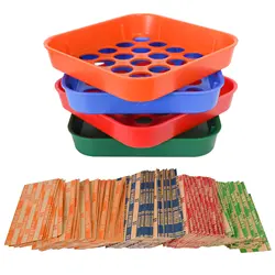 Coin Sorters Tray – 4 Color-Coded Coin Sorting Tray Bundled with 56 Assorted Flat Coin Roll Wrappers for US Coin