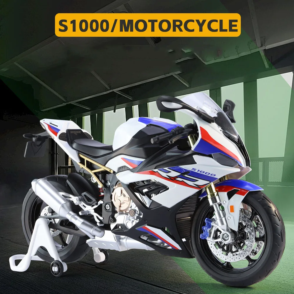 1/9 S1000RR Alloy Motorcycle Model Toy Simulation Metal Diecast Toy Racing Street Motorcycle Models for Kids Gifts Collection