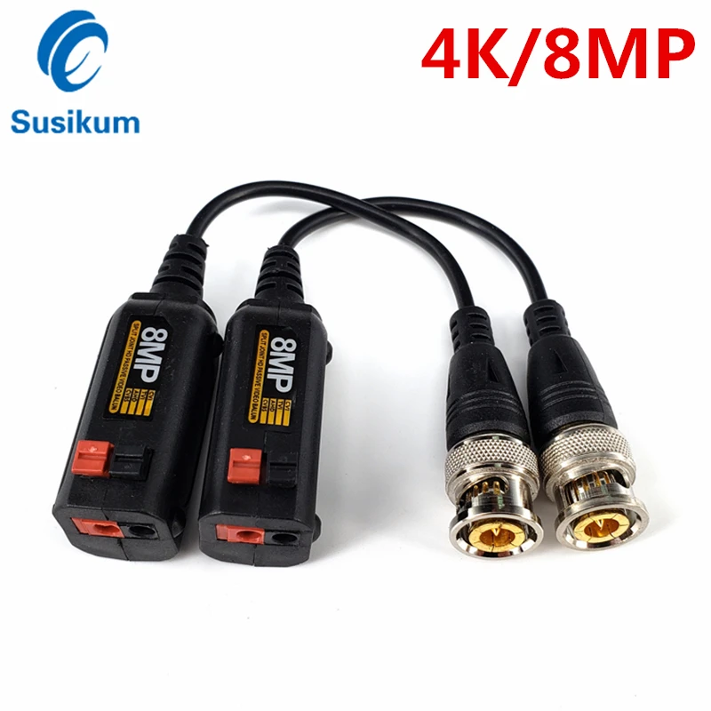 

HD Video Balun 8MP Passive BNC Twisted Pair UTP Balun CCTV Accessories For AHD/CVI/TVI Camera