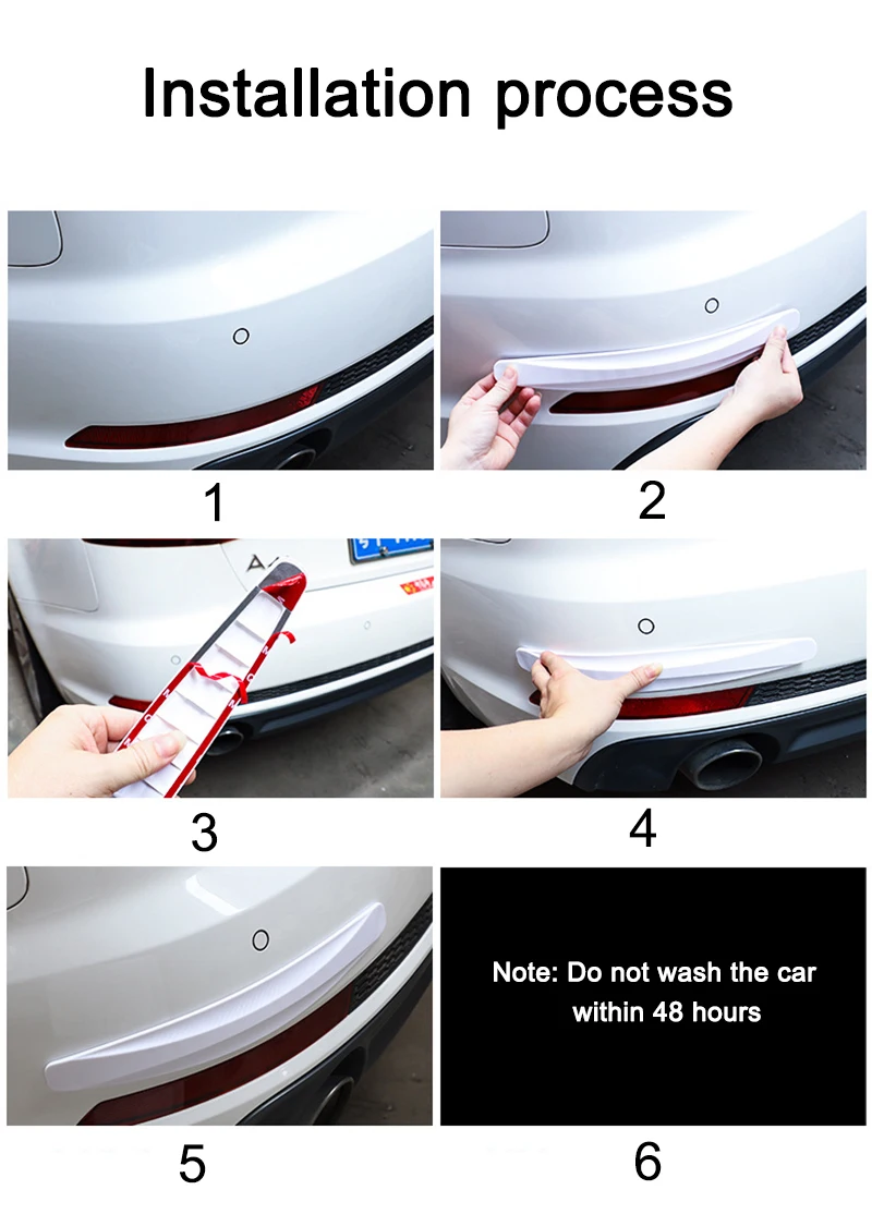 4 stücke Auto Stoßstange Schutzst reifen Universal Auto weichen Gummi vorne und hinten Ecke Abdeckung Schutz Lippen streifen Aufkleber Schutz – Detail 10