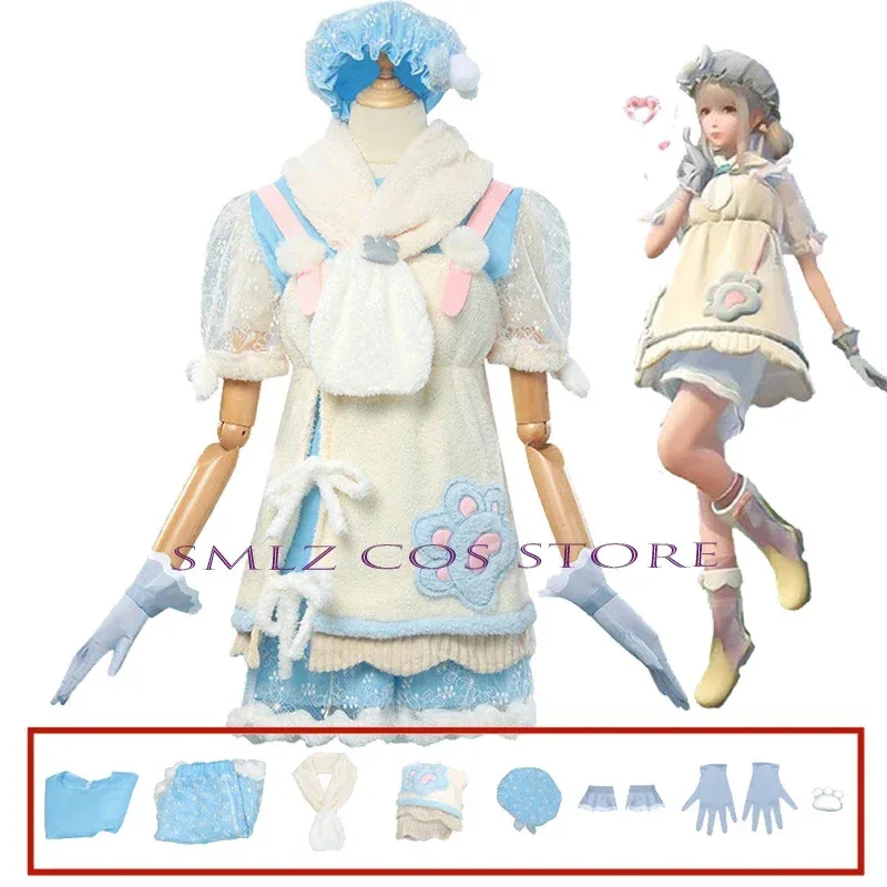 Open World Nikki Gioco Cosplay Infinity Nikki Costume Cosplay Inverno Lolita Dress Peluche Sciarpa Cappello Vestito Party Play Outfit per Ragazza