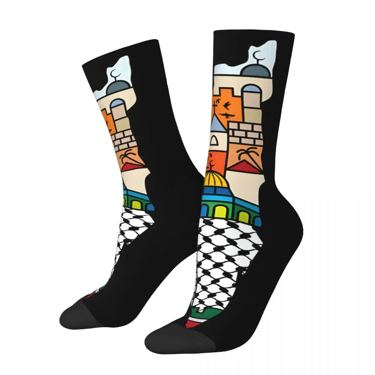 

Happy Funny Men's compression Socks Hope For Peace Vintage Harajuku Liberation Freedom Street Style Novelty Pattern Crew Crazy