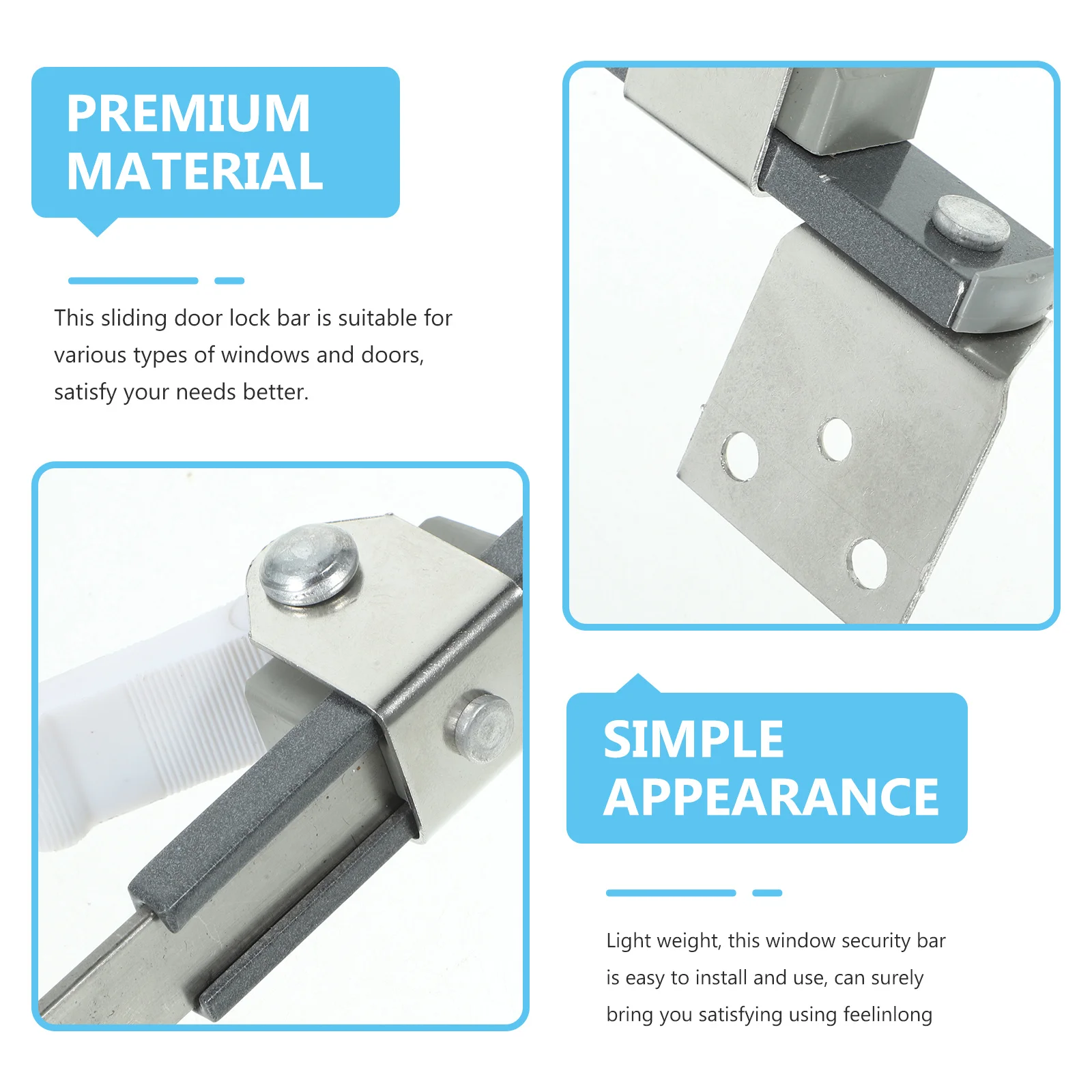 

Sliding Window Lock Bar Window Security Bar Sliding Door Lock Safety Stopper Prevent Wind Shake and Home Theft