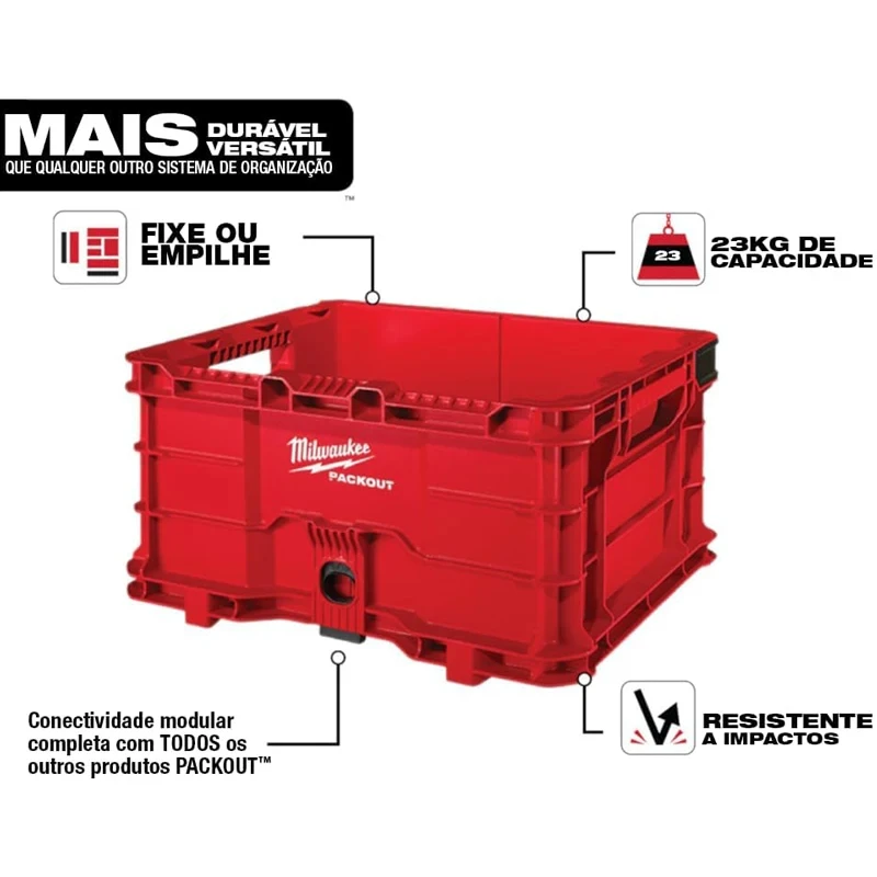 Milwaukee 48-22-8440 Impact Resistance Water Resistance Durable Tool Storage System Crate Packing Box Material Box