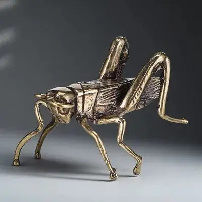 

Vintage Cricket Brass Desktop Ornament Decorative Office Home Desk Accessory Compact Fine Craftsmanship Unique Shape