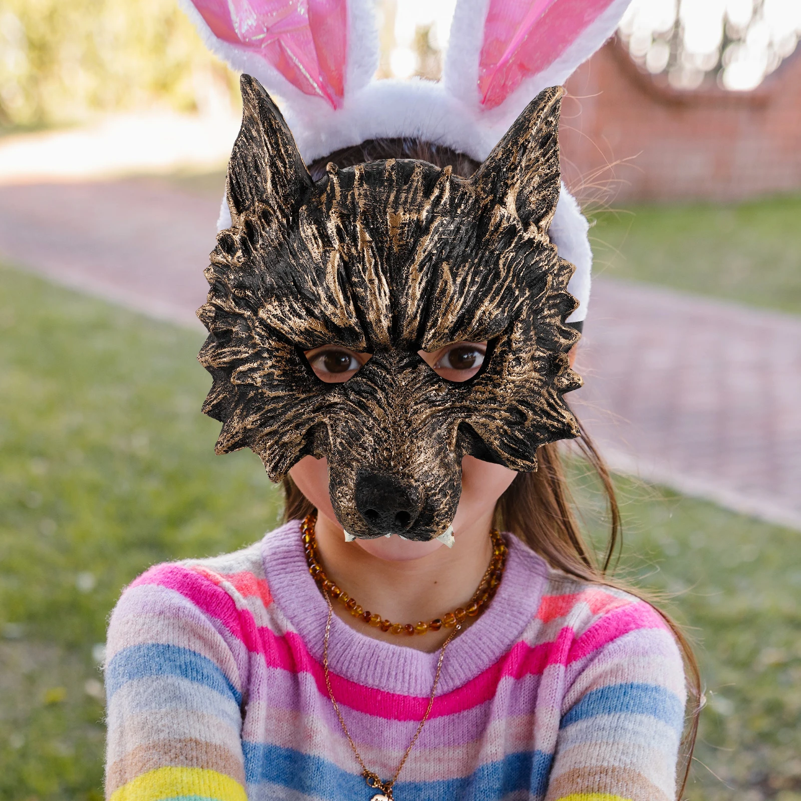 1 set Wolf Cosplay Prop Animal Costume Set Halloween Party Accessories Gloves Tail Roleplay Decor Photo Props