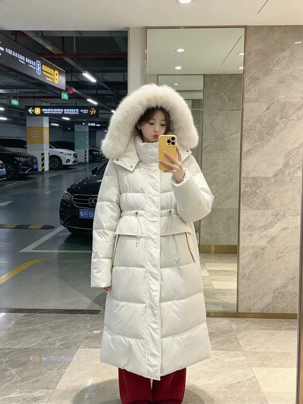 Trendy Winter Long over Knee Women's Cotton Jacket Loose Fit Big Size Bread Design Coat Warmth Collar Coat Casual Style