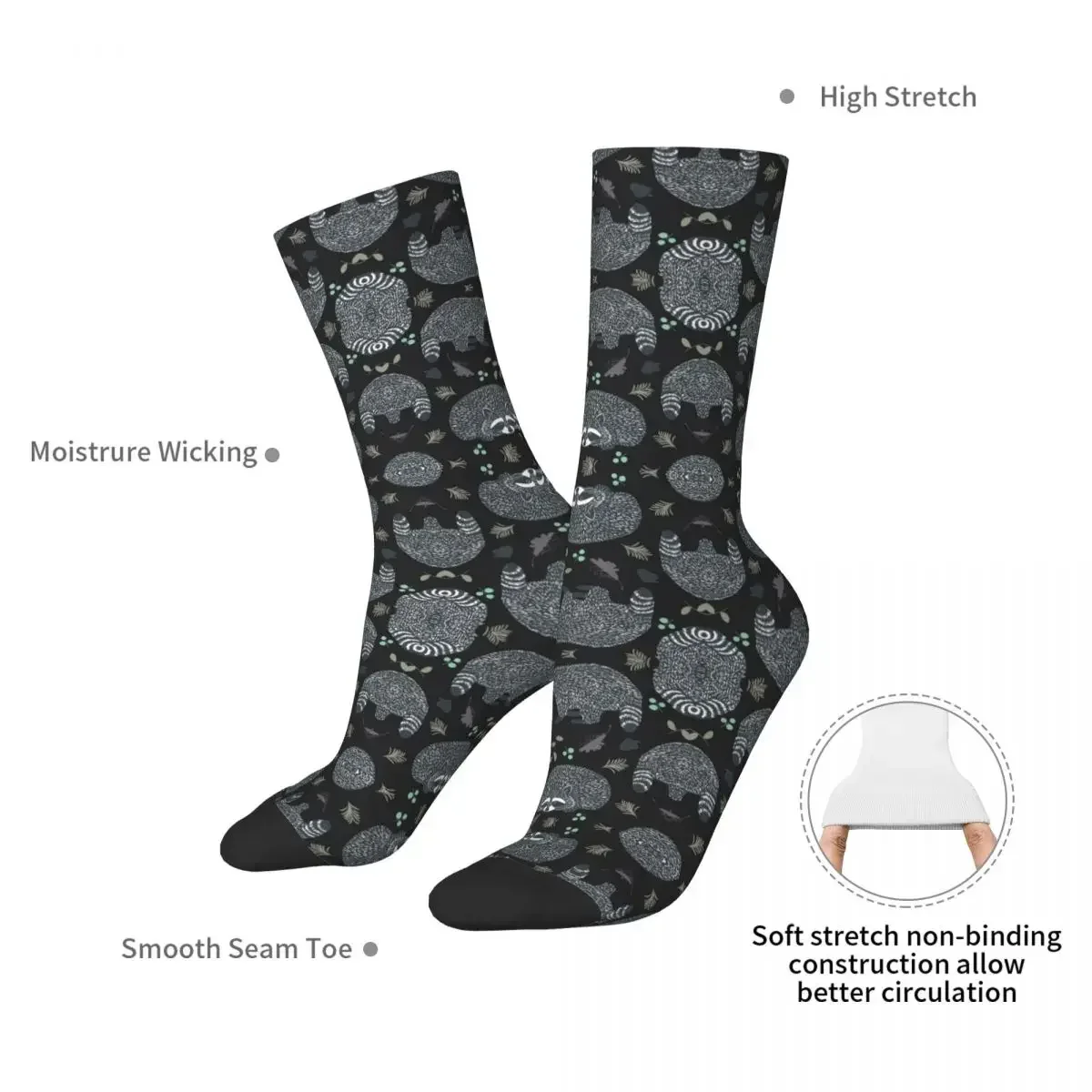 Raccoons Socks Harajuku High Quality Stockings All Season Long Socks Accessories for Unisex Birthday Present