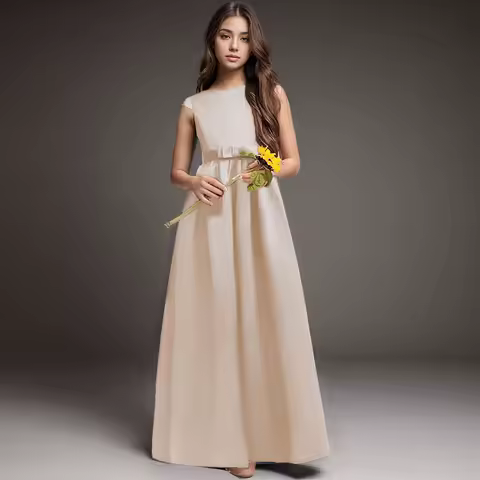 Child Elegant Evening Dress Teen Girl Clothes for Bridesmaid Violin Performance Young Girls Party Dresses