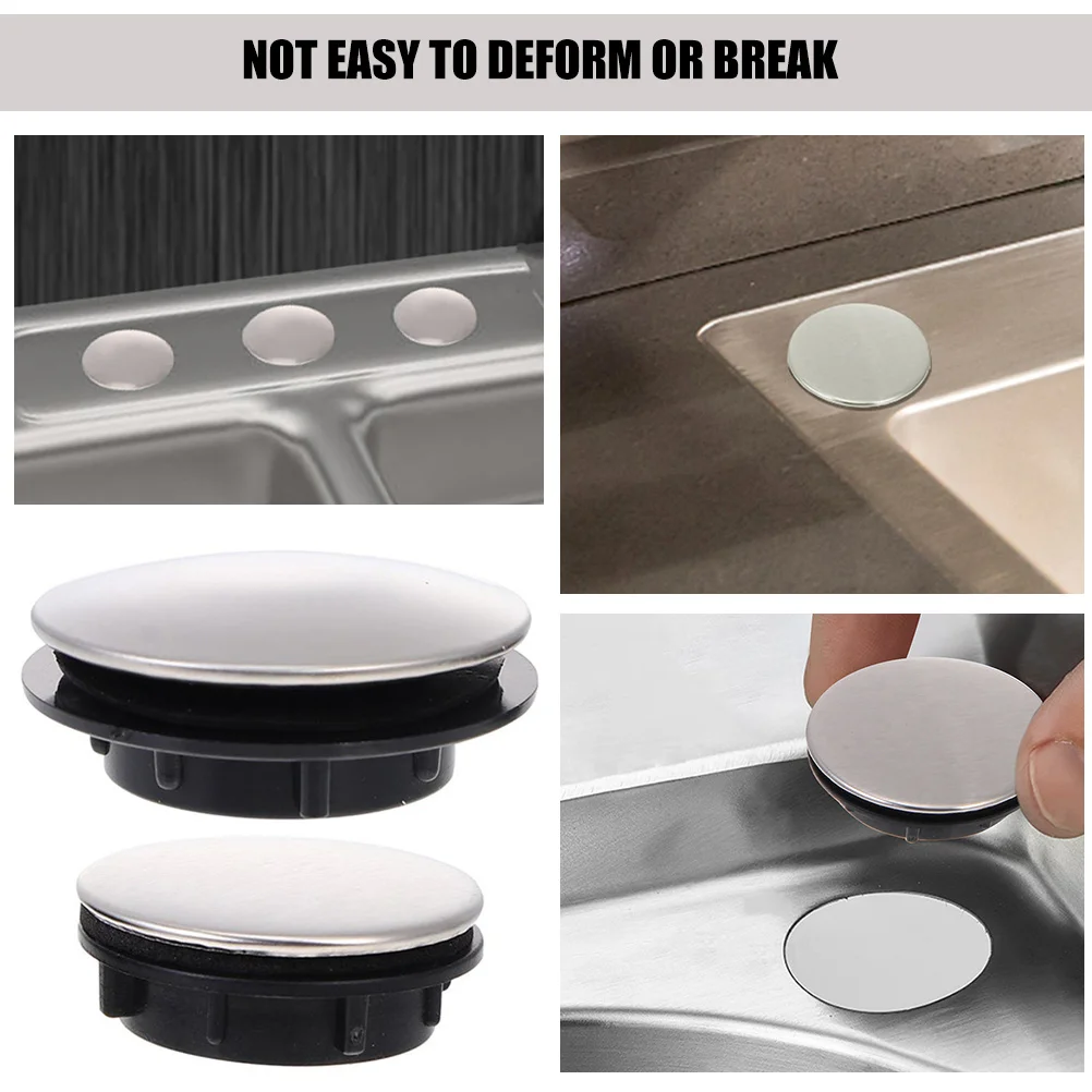 4 عبوات من أغطية الحوض للثقوب غير المستخدمة كونترتوب غطاء فتحة الحوض غطاء صنبور المطبخ سدادة مانعة للتسرب #3
