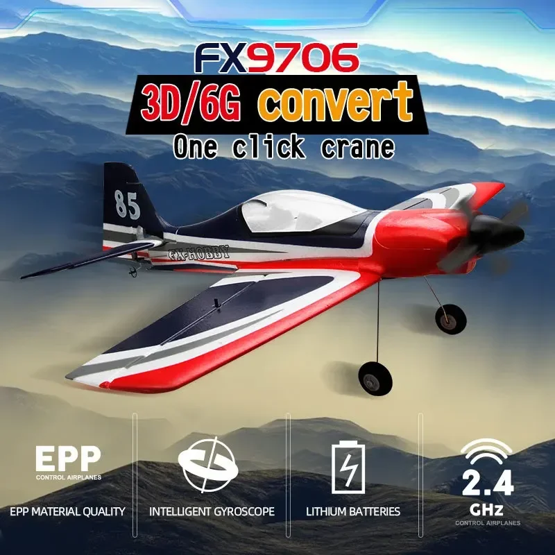 Red Bull Fighter Asa Fixa Modelo Espuma Aeronave de Controle Remoto, Brinquedo ao ar livre Presente, 5-Channel, Rc Fx9706