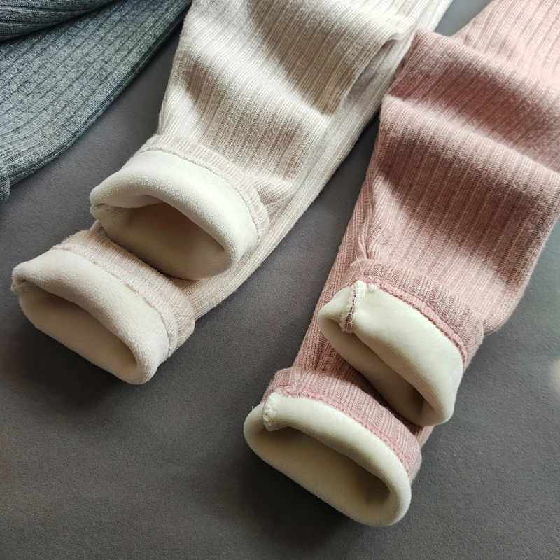 الشتاء طفل الفتيات السراويل رشاقته الدافئة الصوف السراويل للفتيات طماق الأطفال مرونة ضئيلة شريط السراويل #5