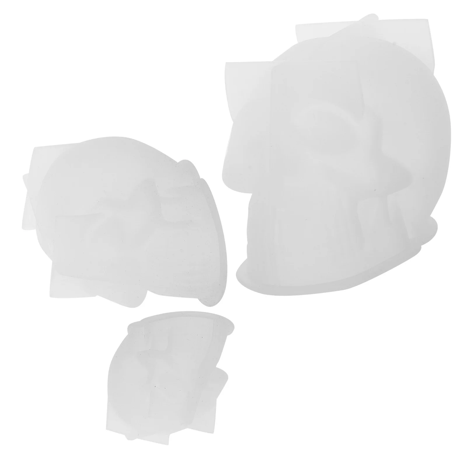 

3Pcs Skull Silicone Molds 3D Head Casting Mold for Halloween Resin Wax Crafts Home Decor Party