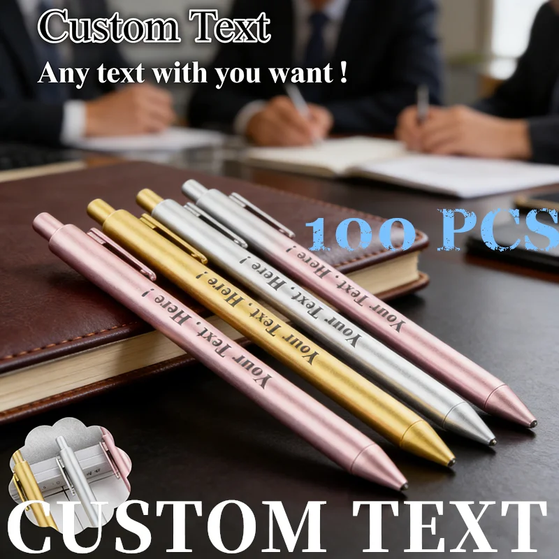 100 pcs Custom Laser Engraved Ballpoint Pen Wholesale  Multi Personalized Engraving Pen Black Ink Elegant Gift Birthday