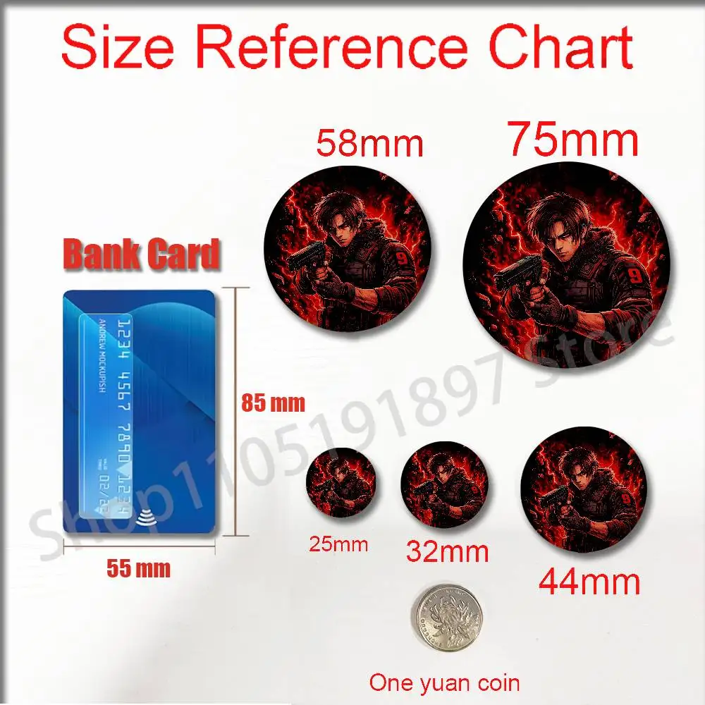 For R-Resident Evil Requiem Grace Ashcroft Leon S Kennedy Victor Gideon Emblem Round Pins Insignia Badge Case Ornament Souvenir
