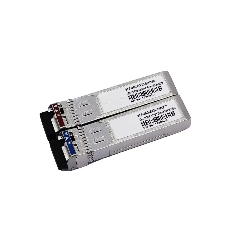 25G SFP 25G BIDI Single/Duplex LC Fiber Optic Transceiver Module 100m-80km CE  IP Network Data Center Switch