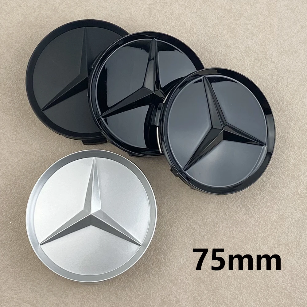 4pcs 75MM Car Styling Wheel Center Covers Hub Caps Replacement Mercedes Benz W211 W203 W204 W210 W124 AMG W202 CLA W212  W205