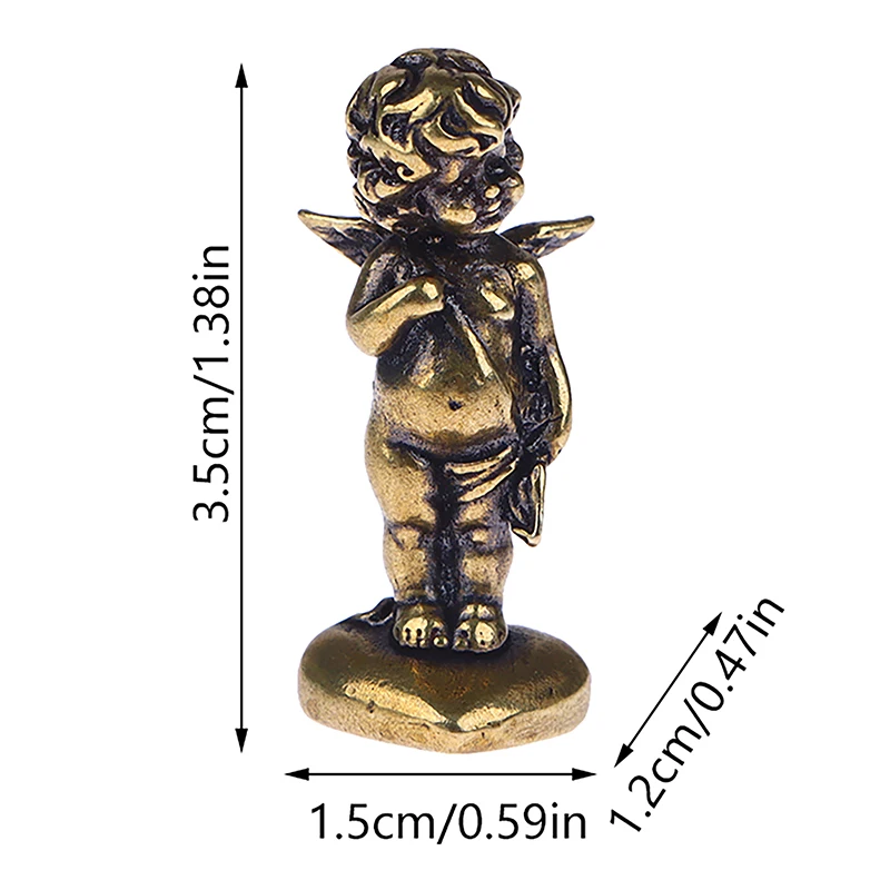 1Pc Retro Copper God Of Love Cupid Statue Small Ornaments Copper Angel Figurines Desktop Decorations Home Decor Accessories