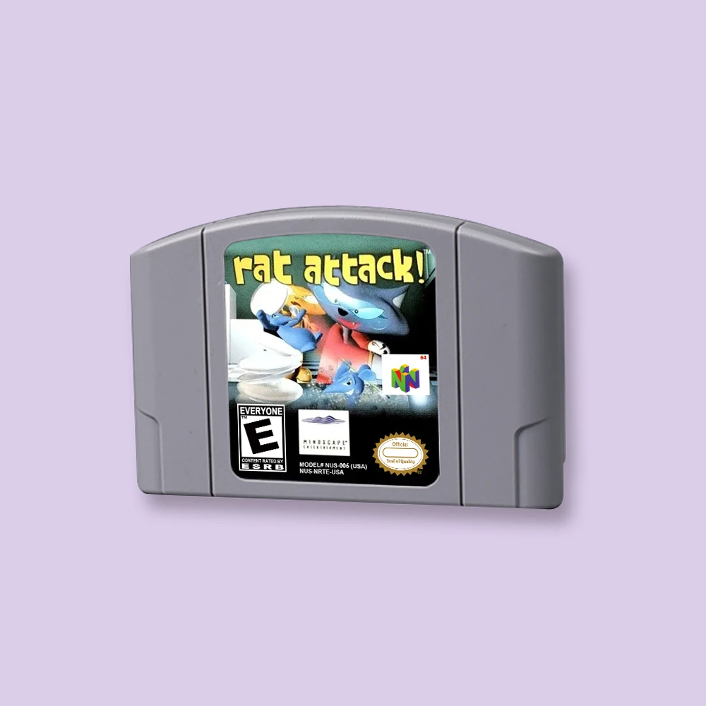 

for Rat Attack 64bit game card for USA NTSC version N64 video game console English language