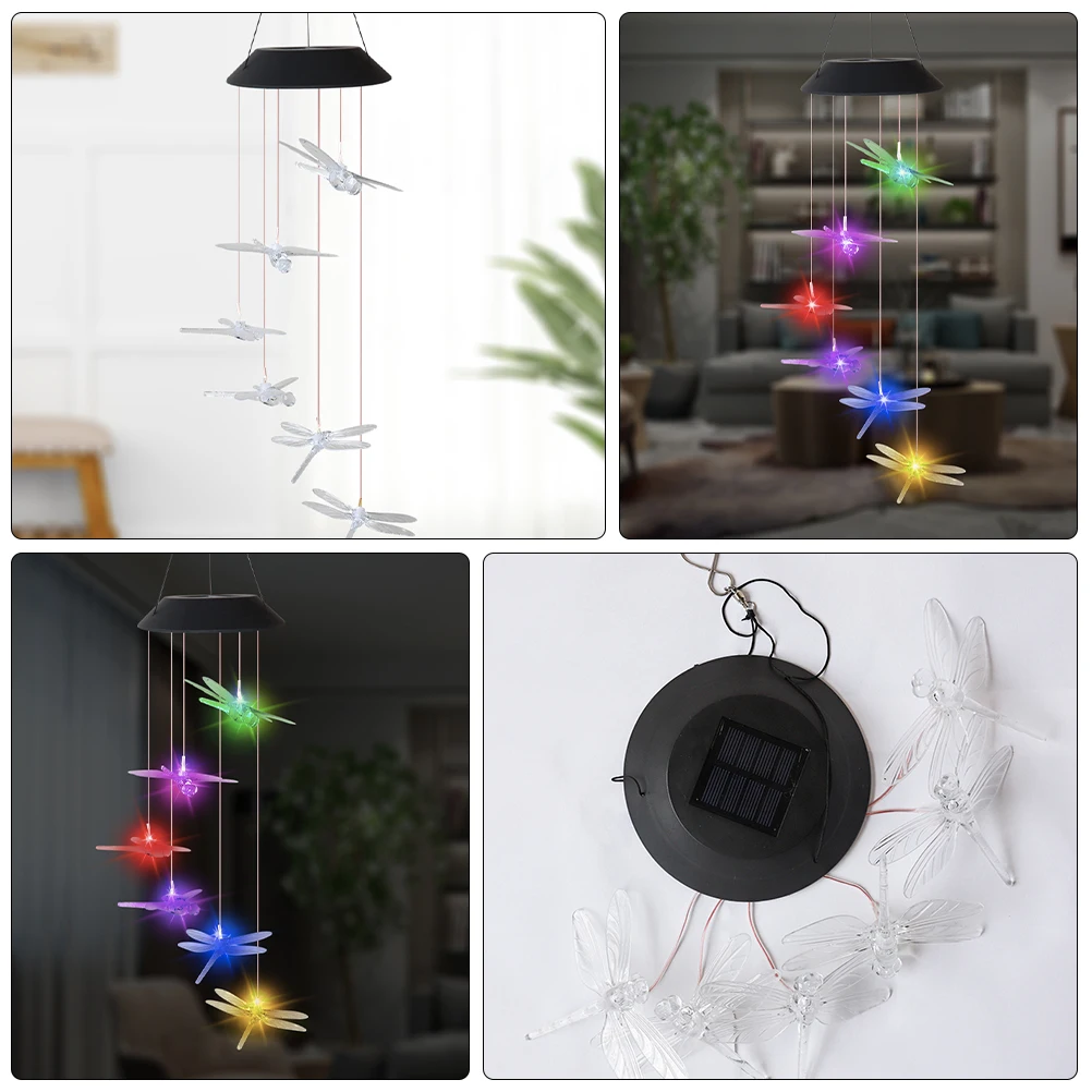 

Solar Wind Chime Light Outdoor Garden Lights Powered Wind-bell Color Change Chimes Moon