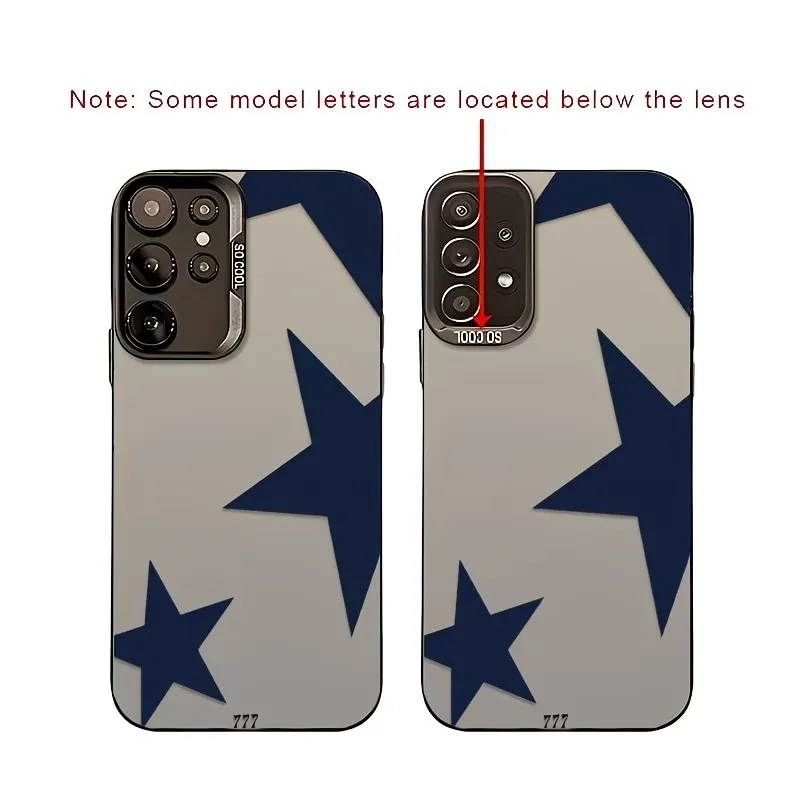 Capa de Telefone Pentagrama Azul para Samsung Galaxy A73 A72 A71 A56 A55 A54 A53 A52 A51 A36 A35 A34 A33 A32 4G 5G à Prova de Choque