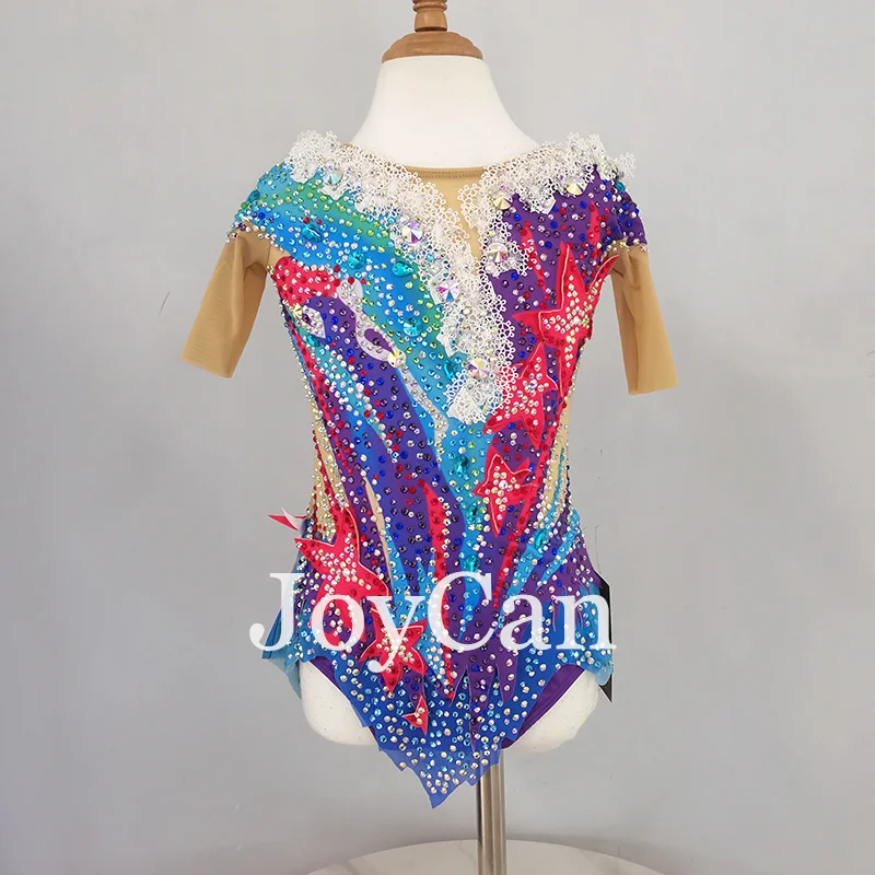 JoyCan Rhthmic Gymnastics Leotards Girls Women Multicolor Spandex Elegant Dance Wear for Competitiion