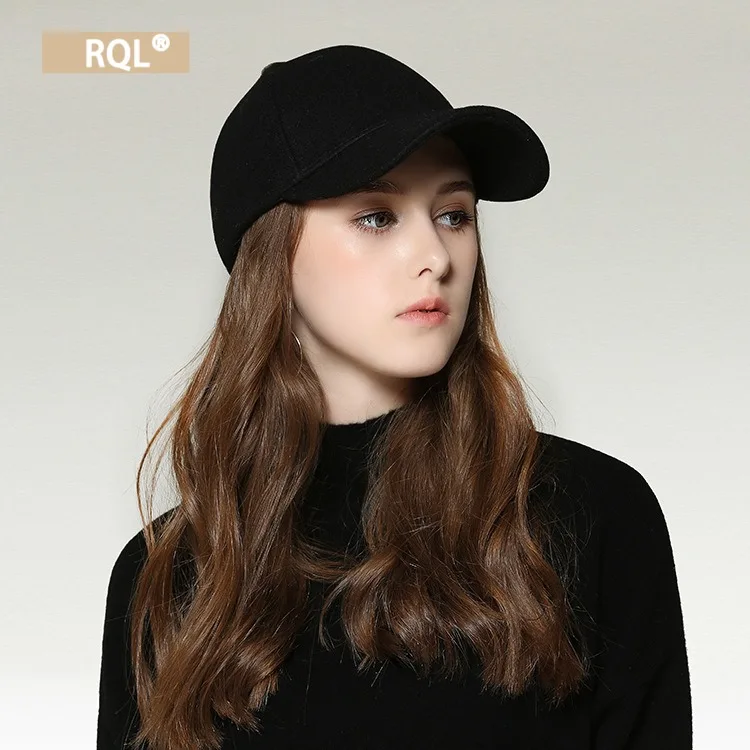 Gorra de béisbol de lana para mujer, gorro deportivo grueso para mantener el calor, moda femenina, Color sólido, otoño e invierno, 2021