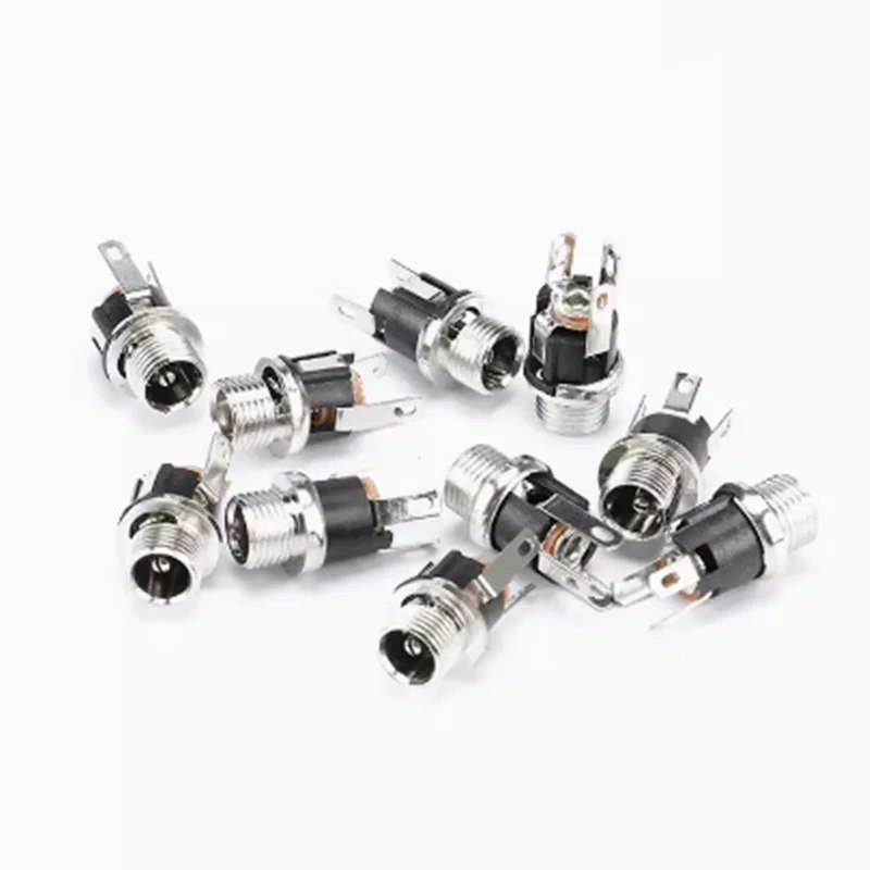 10pcs DC-025M 5.5*2.1 5.5*2.5 DC Socket With Nut DC Power Jack Socket Female Panel Mount Connector