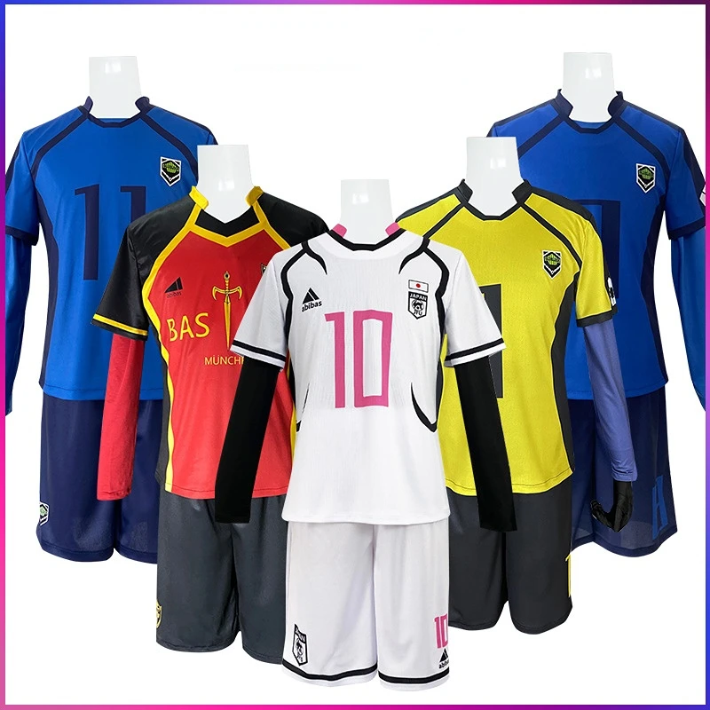 

Anime Blue Lock Cosplay Costume Wig Sae Shidou Aiku U20 Football Soccer Team Uniform Rose Net Sythetic Daily Sport Costume