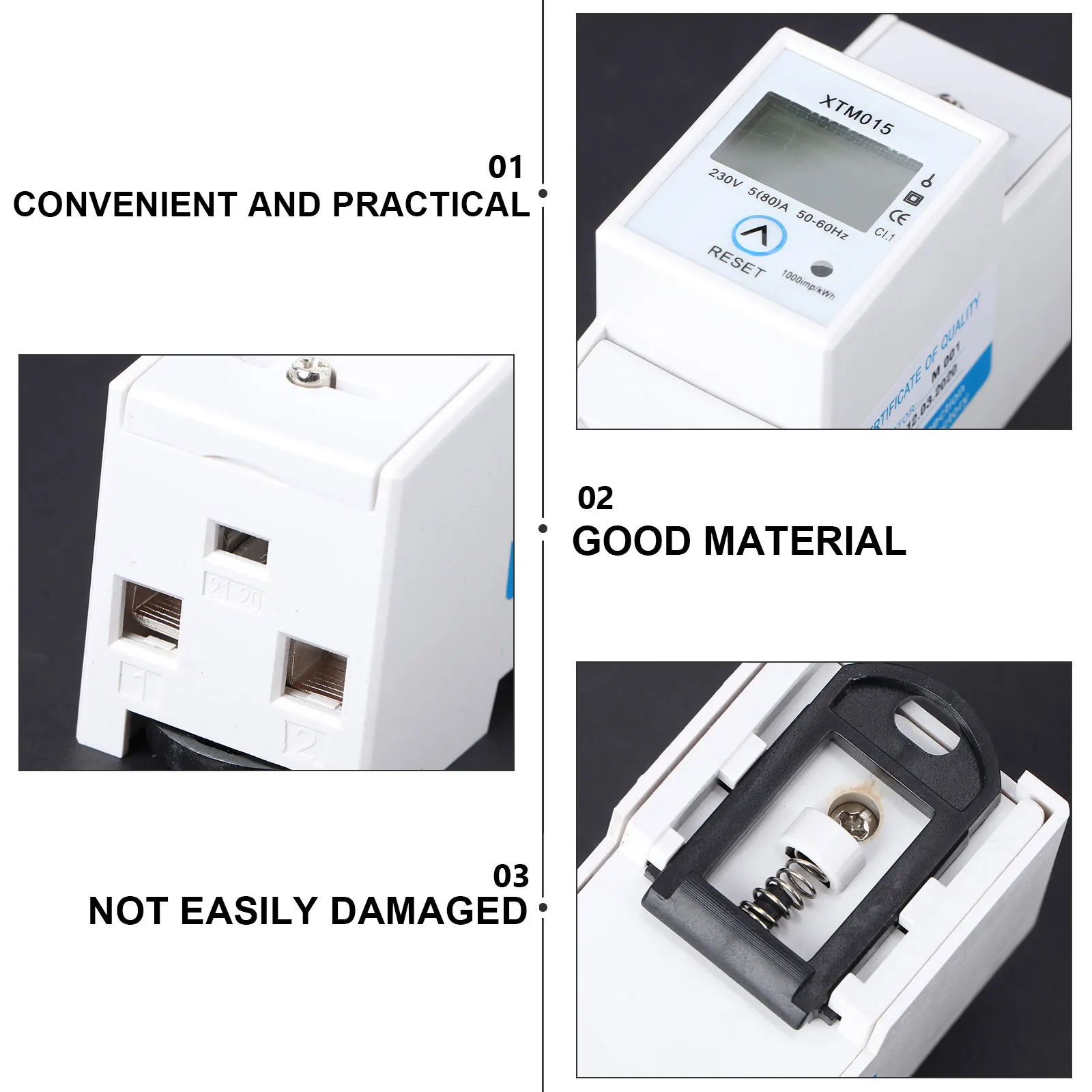 

220V 230V Electric Meter Power Consumption Circuit Measurement Wattmeter Energy LCD Display Single Phase Meter
