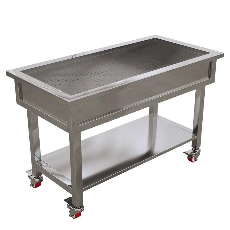 

304 thickened stainless steel double-layer braised meat, braised vegetables, duck goods sorting table, deli meat drying table, s
