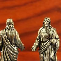 Vintage Style Handmade Brass God Statue Desktop Decor Creative Cross Border Craft Artwork Small Copper Figurine Home Ornament