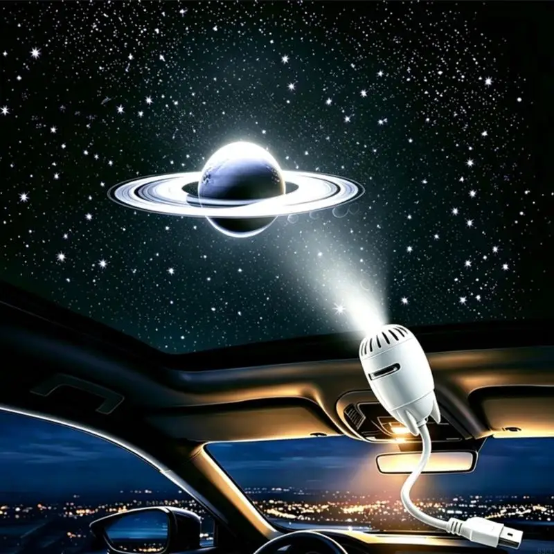 USB Car Star Light for Date Creating 360 Degree Starry Effect Projector Lamp for Car Roof Room Decoration 83CF