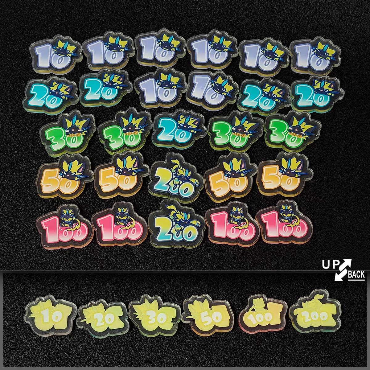 

PTCG Pokemon Anime Damage Counter Damage Indicator Zeraora Acrylic Score Board Role Playing Game Tabletop Game Gift