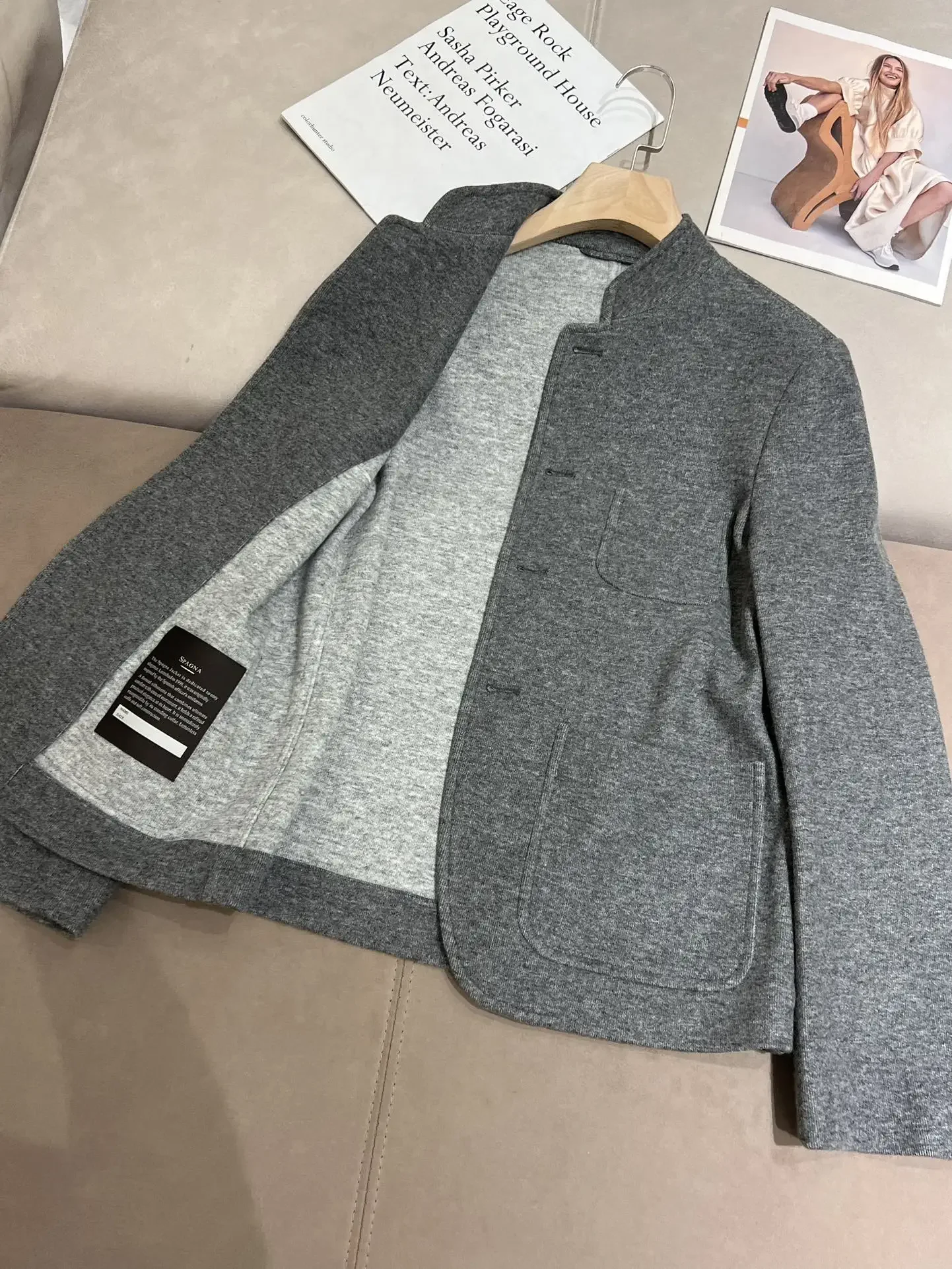 Wool Suit Coat for Women 2024 New Autumn Winter Wool Single Breasted Solid Color Blazer