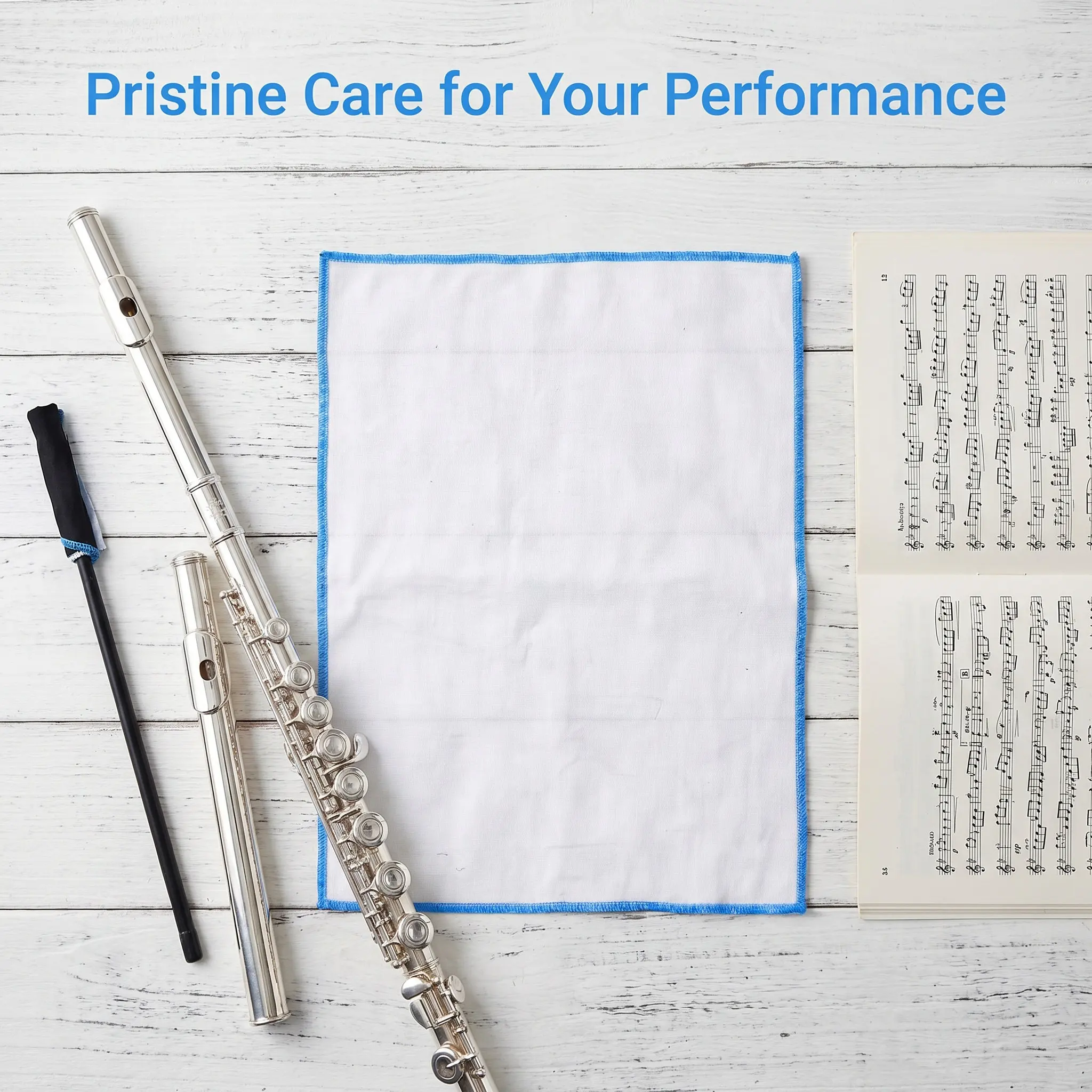 3Pcs Flute Cleaning Cloth Soft Cotton Gauze for Wind Instruments Portable Flute Maintenance Kit Musical Instrument Care