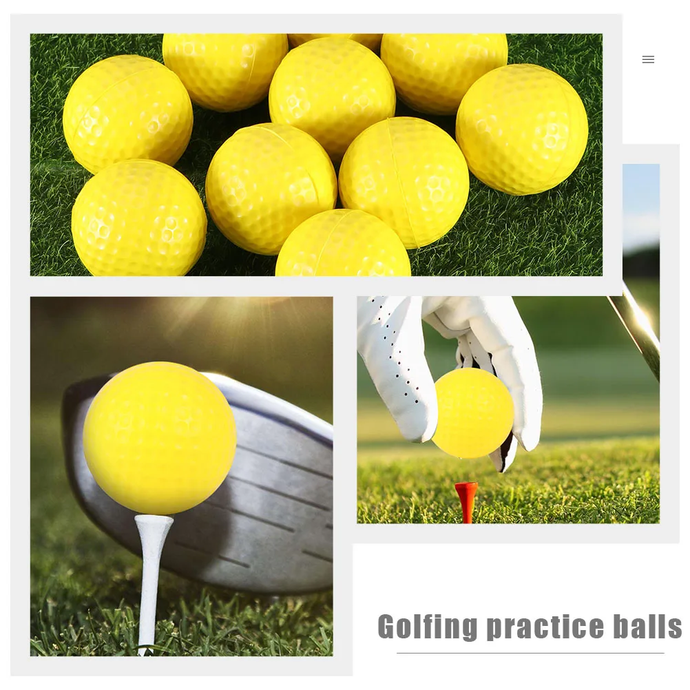 

12pcs Supple Golfing Balls For Indoor Outdoor Training Lightweight Practice Golf Balls Professional Training Tools Yellow